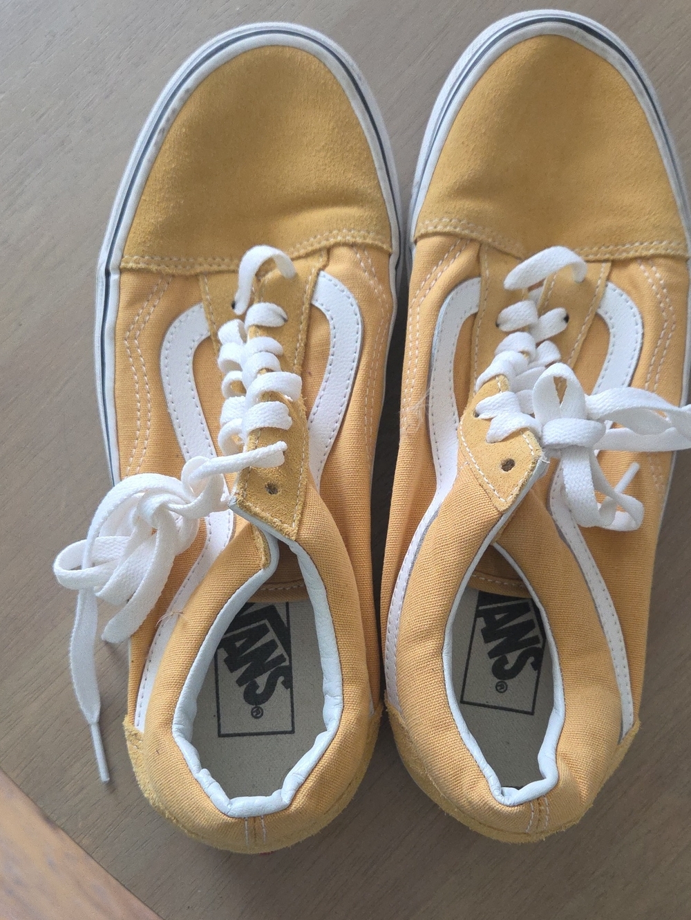 Vans Mustard Yellow and White Old Skool Canvas Sneakers - Picture 2 of 5